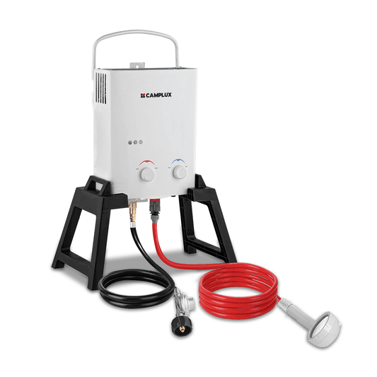Camplux Outdoor Portable Water Heater w/ Stand & Storage Bag - White - Skoutley Outdoors LLC