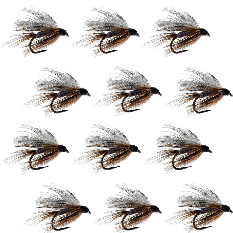 Load image into Gallery viewer, Barbless Adams Classic Wet Fly Fly Fishing Flies - 1 Dozen Flies Hook Size 14
