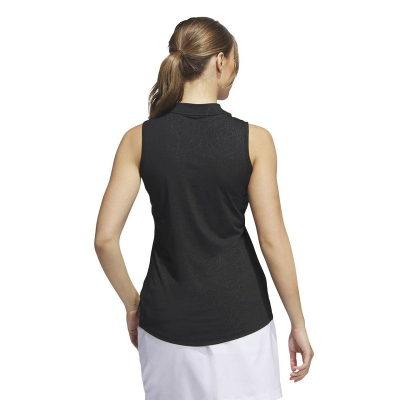 Load image into Gallery viewer, Adidas Women&#39;s Embossed Sleeveless Polo 2023 - Black
