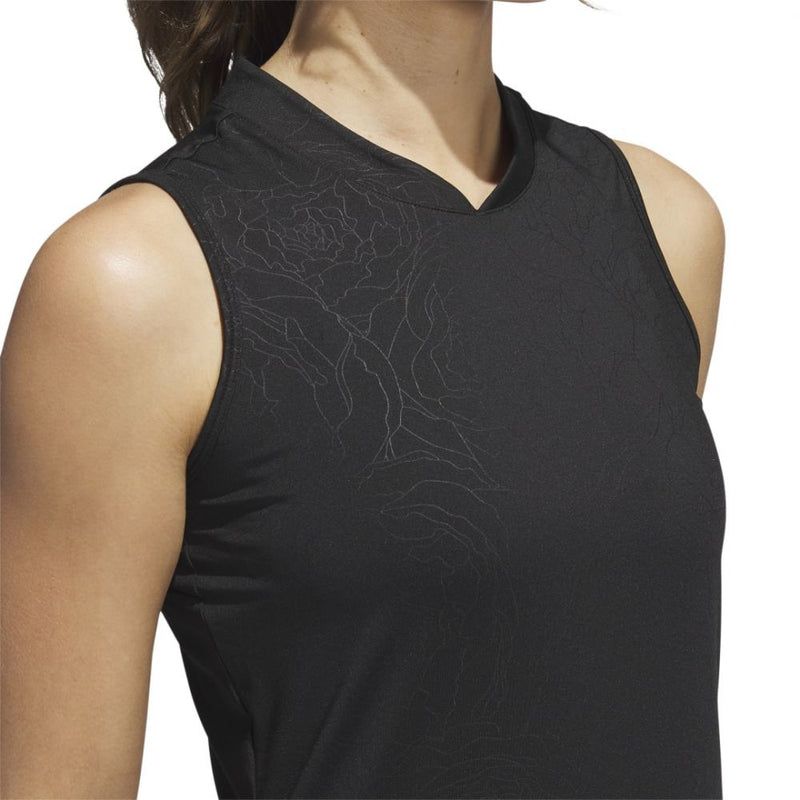 Load image into Gallery viewer, Adidas Women&#39;s Embossed Sleeveless Polo 2023 - Black
