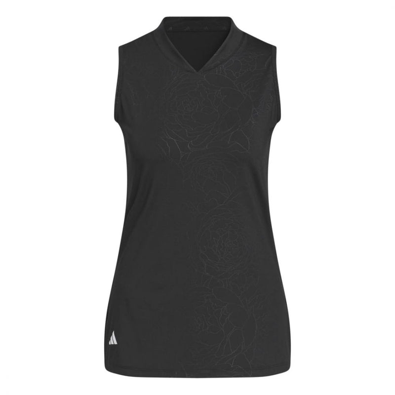 Load image into Gallery viewer, Adidas Women&#39;s Embossed Sleeveless Polo 2023 - Black
