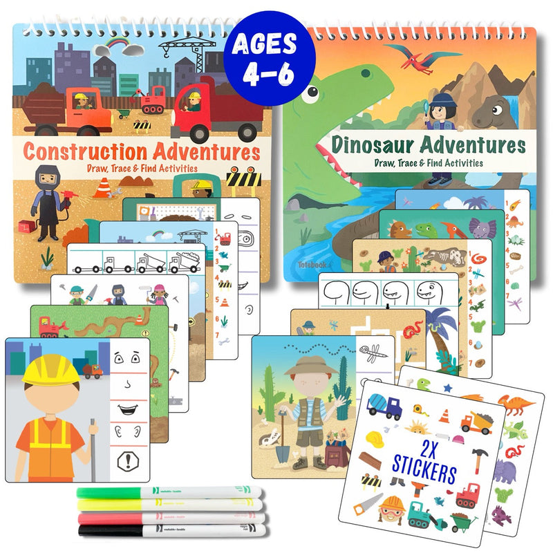 Load image into Gallery viewer, Totebook Kids Dry Erase Travel Activity Book
