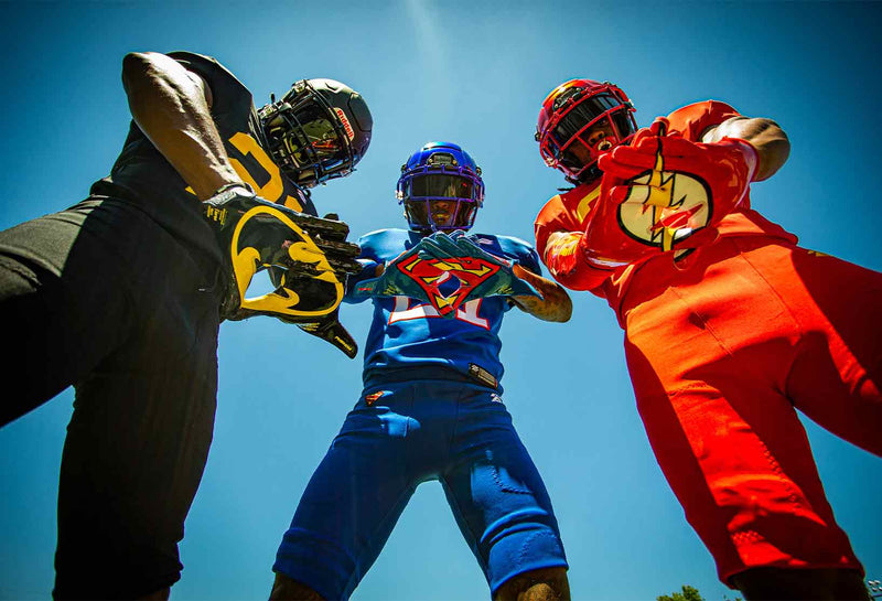 Load image into Gallery viewer, Superman Football Gloves - VPS1 by Phenom Elite
