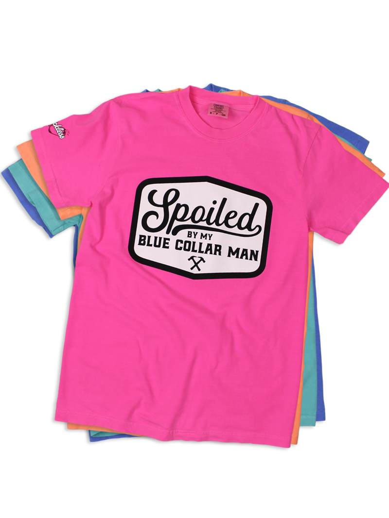 Load image into Gallery viewer, Spoiled By My Blue Collar Man Tee
