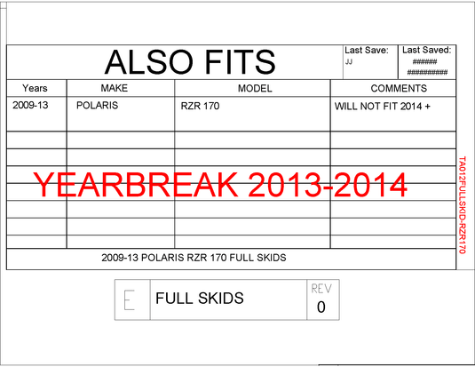 Trail Armor Full Skids with Integrated Side Nerfs and Rear Swing Arm Skid for 2009-21 Polaris RZR 170