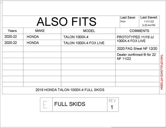 Trail Armor Full Skid Plate for Honda Talon 1000X-4