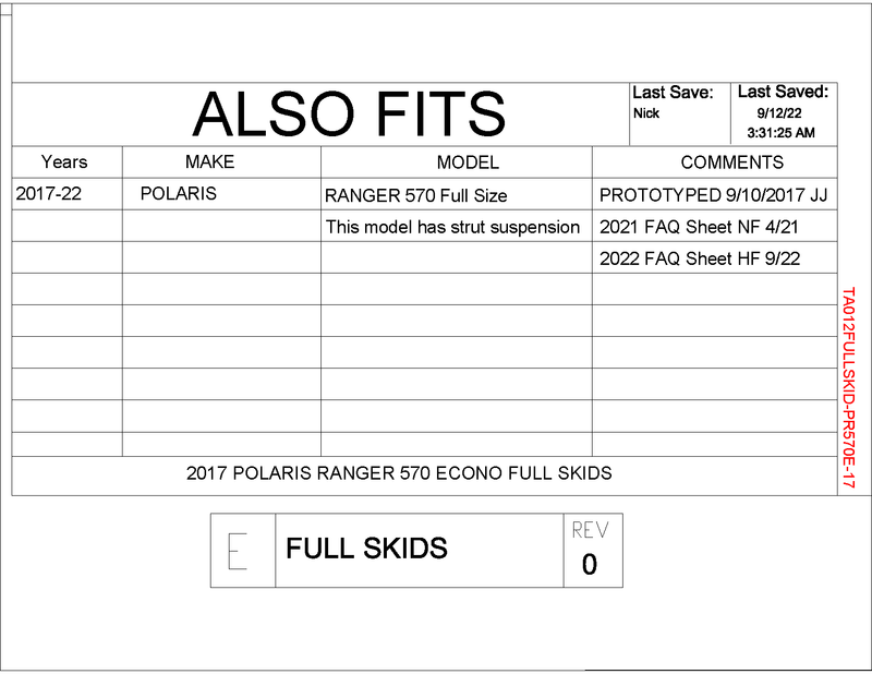 Load image into Gallery viewer, Trail Armor Full Skids with Sliders for 2016-22 Polaris Ranger 570 Full Size Economy (Struts)
