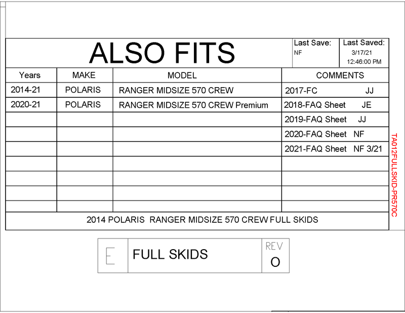 Load image into Gallery viewer, Trail Armor Full Skids for 2014-21 Ranger Midsize 570 Crew

