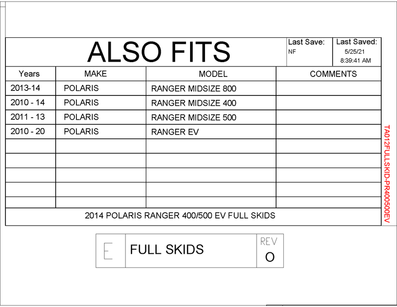 Load image into Gallery viewer, Trail Armor EV Full Skids with Integrated Sliders for 2010-13 Polaris Ranger Midsize 800 / 400 / 500
