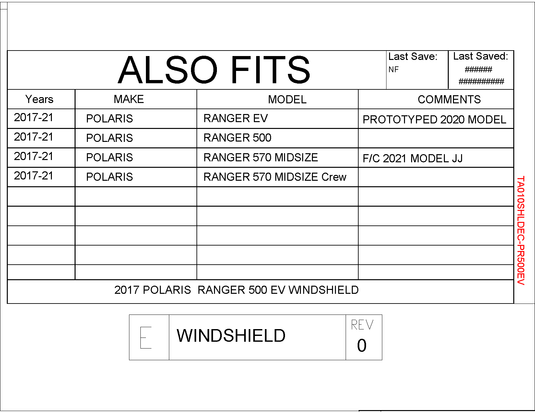 Trail Armor Full Windshield for2017-21 Polaris Ranger crew Midsize 500 Model