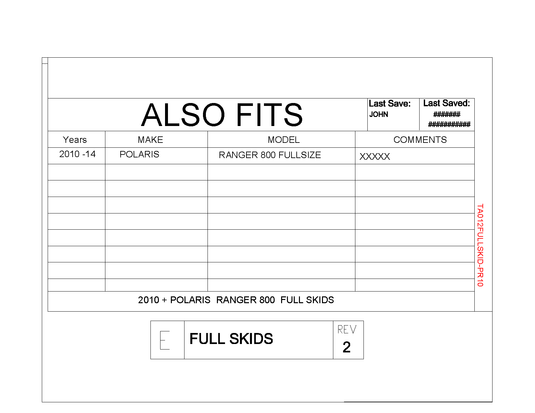 Trail Armor Full Skids Plates for 2010-14 Polaris Ranger XP 800