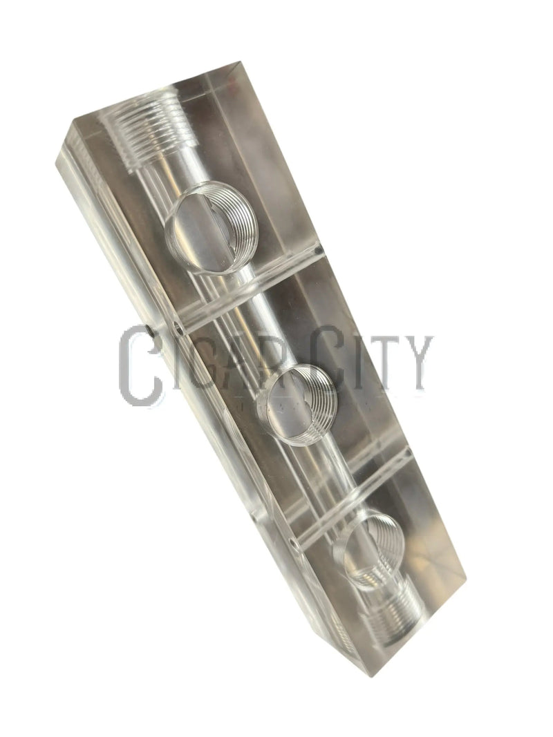 Load image into Gallery viewer, 3 Port Softwash Manifold Block – Clear Polypropylene Chemical-Resistant
