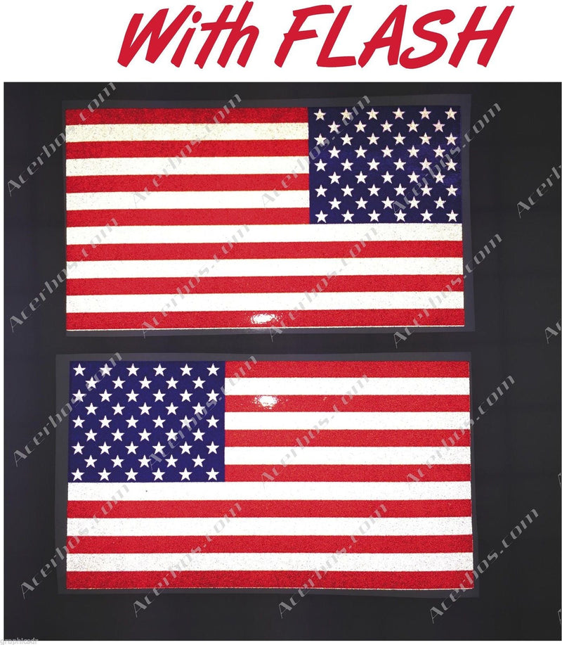 Load image into Gallery viewer, American Flag: 5&quot; 3M Reflective Decal Stickers (x2)
