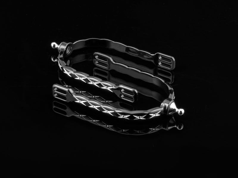 Load image into Gallery viewer, American Equus Quik-X Slim Interchangeable English Spurs - Crystal X&#39;s Edition
