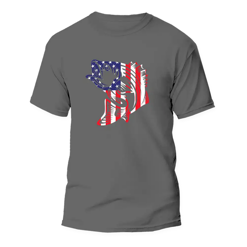 Load image into Gallery viewer, American Flag Fish Come Man T-Shirt
