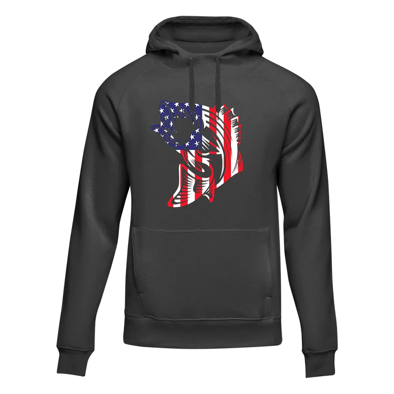 Load image into Gallery viewer, American Flag Fish Unisex Hoodie
