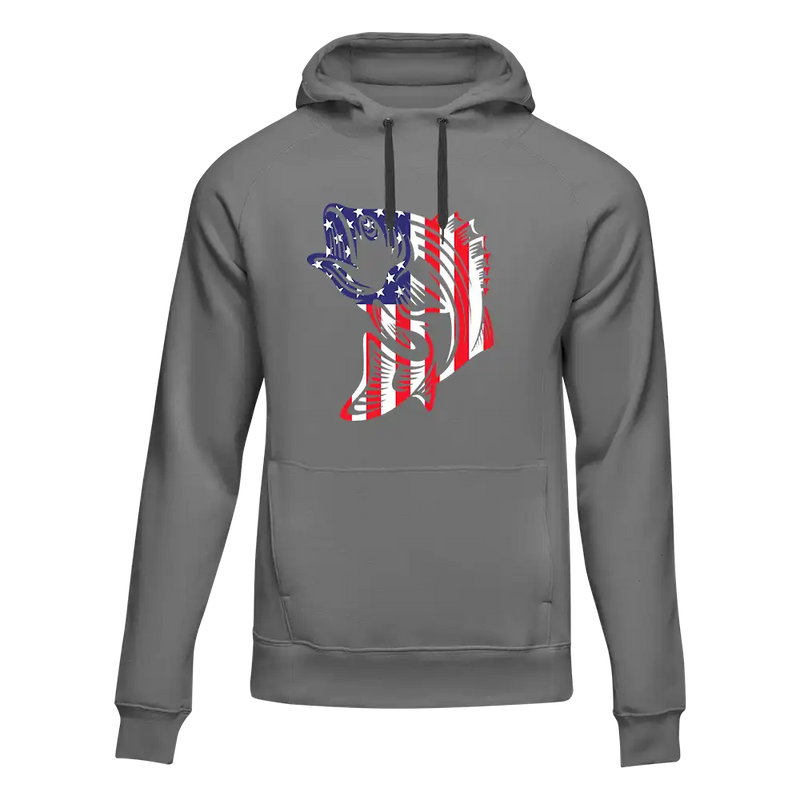 Load image into Gallery viewer, American Flag Fish Unisex Hoodie

