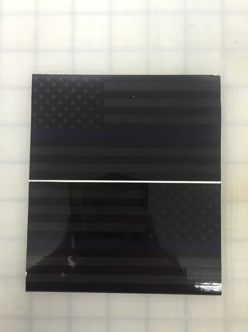 Load image into Gallery viewer, American Flag (Thin Blue Line): 5&quot; 3M Reflective Decal Stickers (x2)
