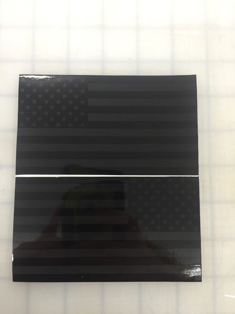 Load image into Gallery viewer, American Flag (Black/White): 5&quot; 3M Reflective Decal Stickers (x2)
