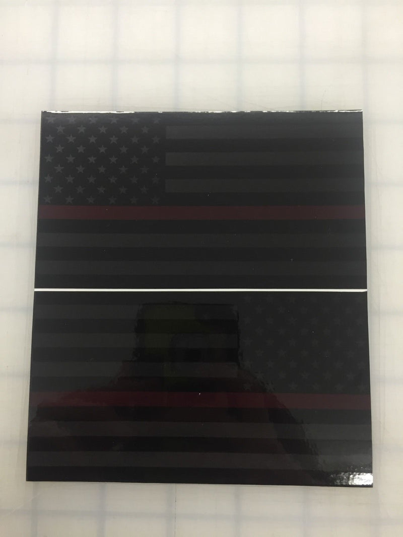 Load image into Gallery viewer, American Flag (Thin Red Line): 5&quot; 3M Reflective Decal Stickers (x2)
