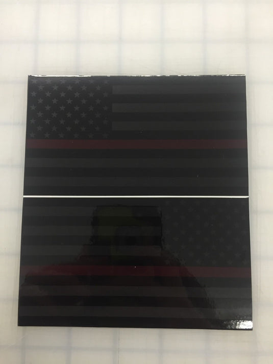 American Flag (Thin Red Line): 5" 3M Reflective Decal Stickers (x2)