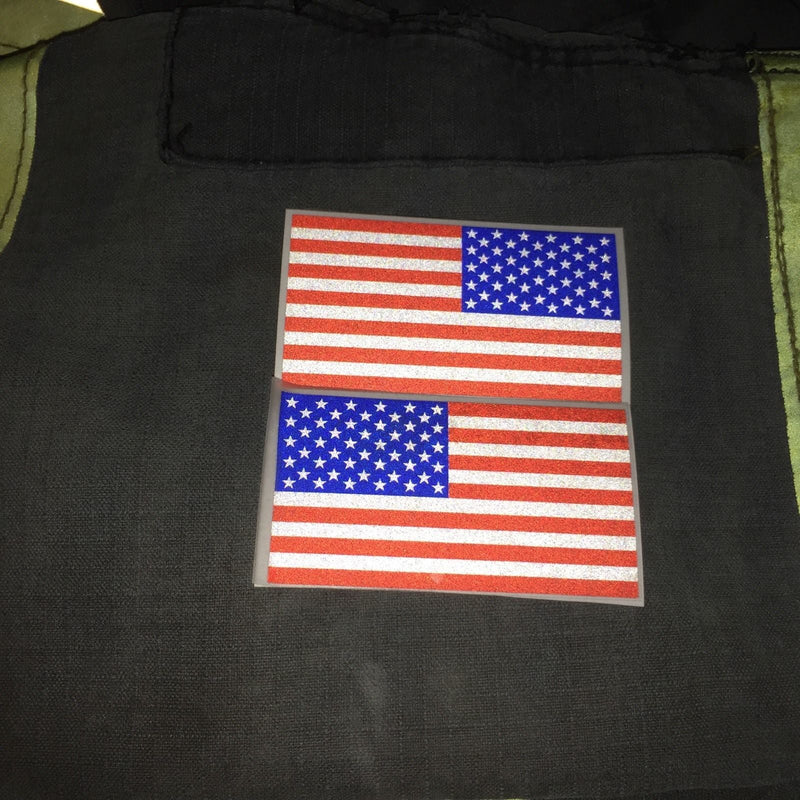 Load image into Gallery viewer, AMERICAN FLAGS MIRRORED REFLECTIVE HELMET DECAL
