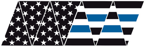 AMERICAN FLAG THIN BLUE LINE REFLECTIVE HELMET CREST