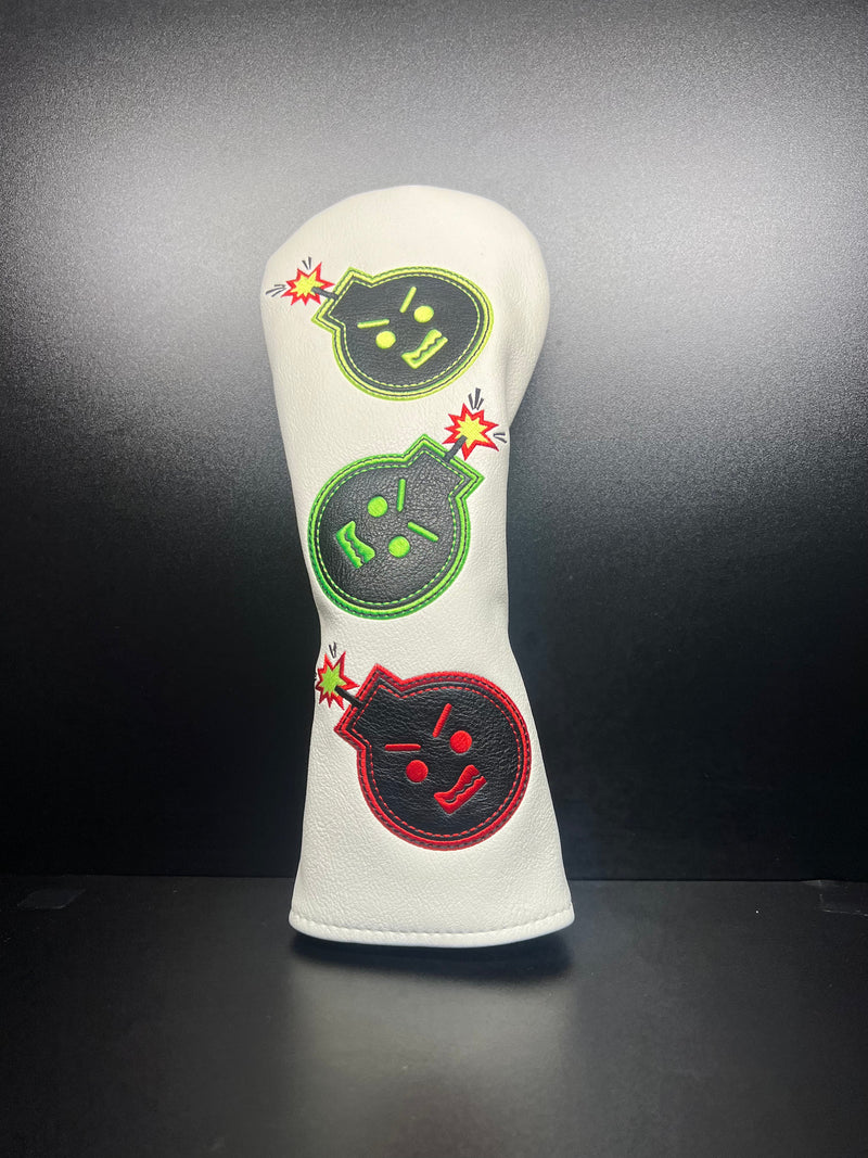 Load image into Gallery viewer, Angry Bombs White Headcover
