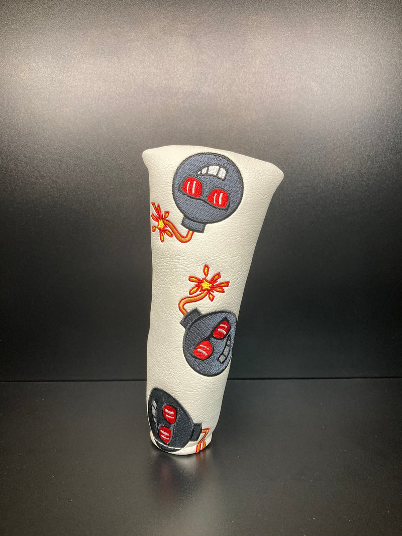 Load image into Gallery viewer, Angry Bombs White Headcover
