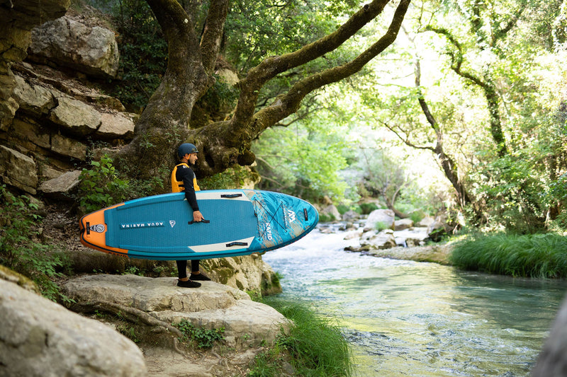 Load image into Gallery viewer, Aqua Marina RAPID 9'6" Inflatable Paddle Board River SUP
