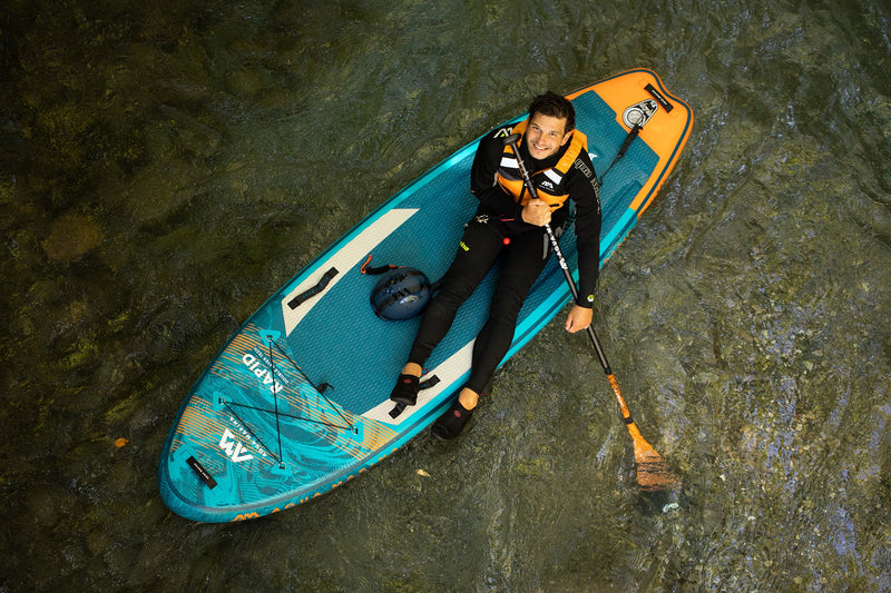 Load image into Gallery viewer, Aqua Marina RAPID 9'6" Inflatable Paddle Board River SUP
