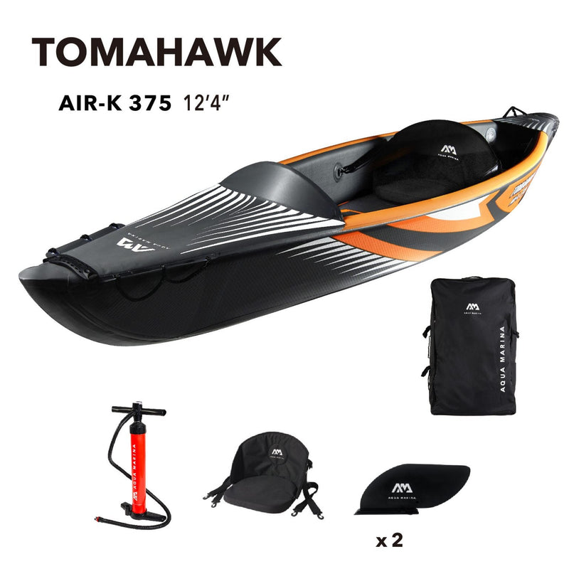 Load image into Gallery viewer, Aqua Marina TOMAHAWK AIR-K 12'4" Inflatable High Pressure Speed Kayak / Canoe
