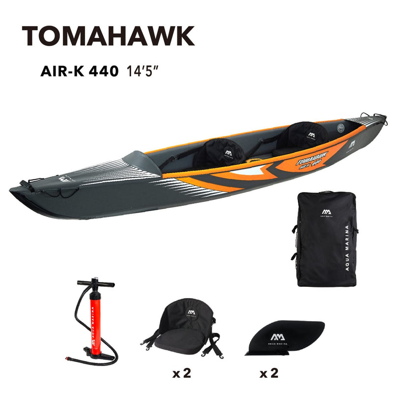 Load image into Gallery viewer, Aqua Marina TOMAHAWK AIR-K 14'5" Inflatable High Pressure Speed Kayak / Canoe
