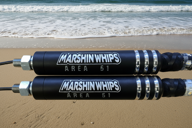 Load image into Gallery viewer, Marshin Whips Area 51 LED Whips: Carbon Fiber &amp; Hidden Cables
