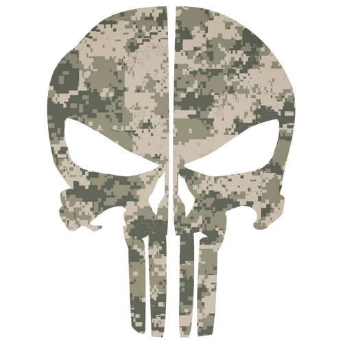 ARMY DIGITAL CAMO PUNISHER SKULL REAR HELMET REFLECTIVE HELMET DECAL