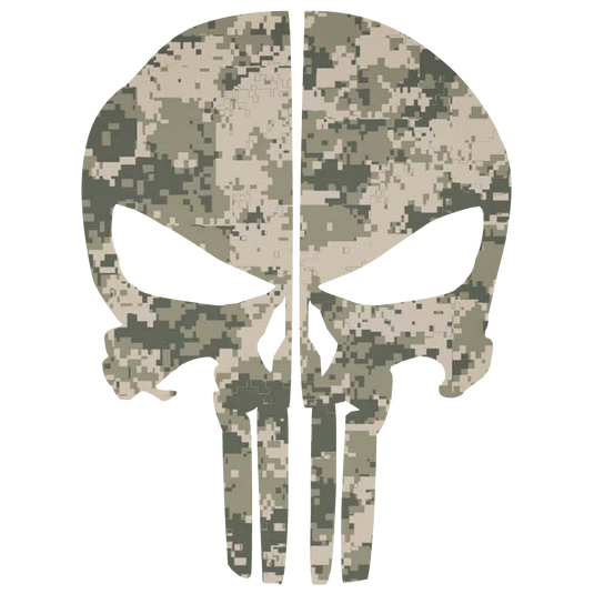 ARMY DIGITAL CAMO PUNISHER SKULL REAR HELMET REFLECTIVE HELMET DECAL