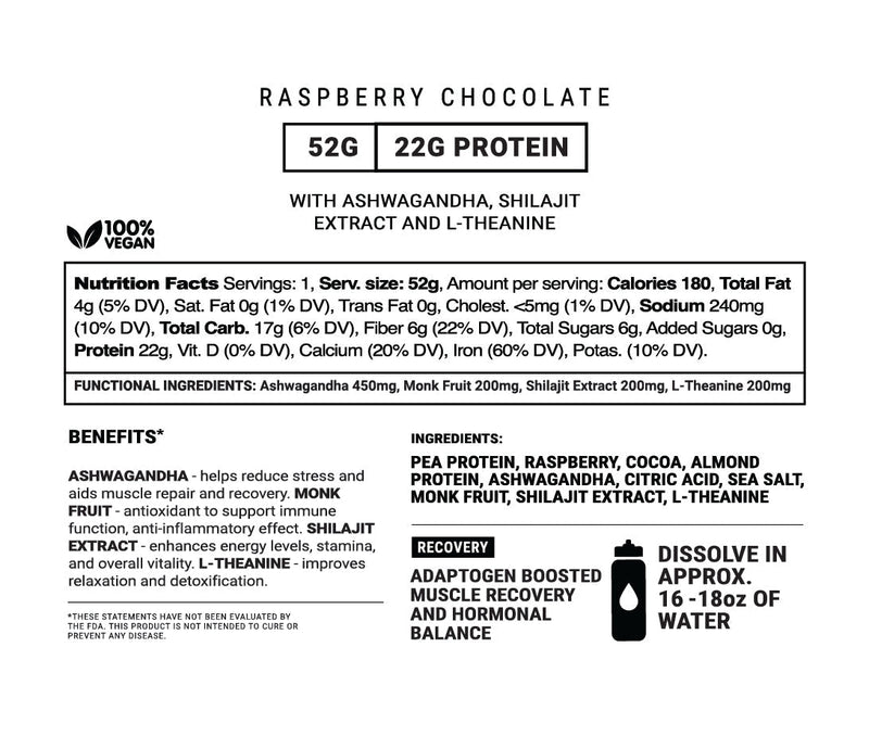 Load image into Gallery viewer, Chocolate Raspberry Recovery Protein Shake w/Adaptogens
