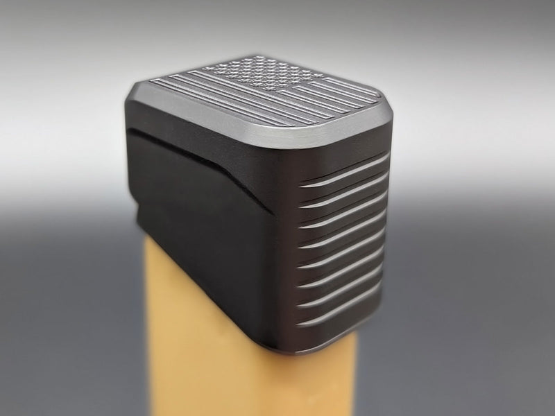 Load image into Gallery viewer, MILSPIN +5 Capacity Magazine Extension Blacked Out US Flag
