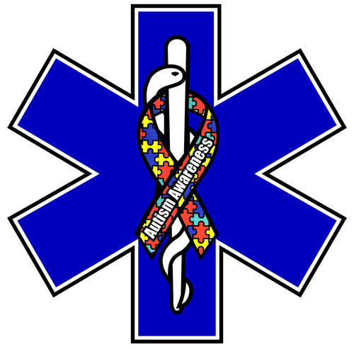 AUTISM AWARENESS STAR OF LIFE WINDOW DECAL