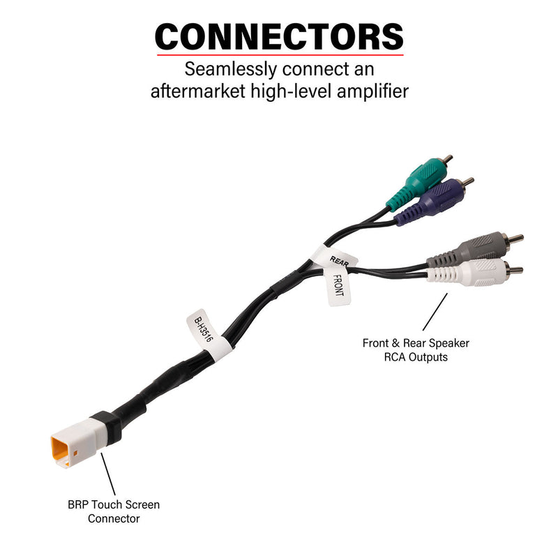 Load image into Gallery viewer, CanAm® Maverick R &amp; X3 BRP™ Touch Screen Front &amp; Rear Speaker RCA Output Harness
