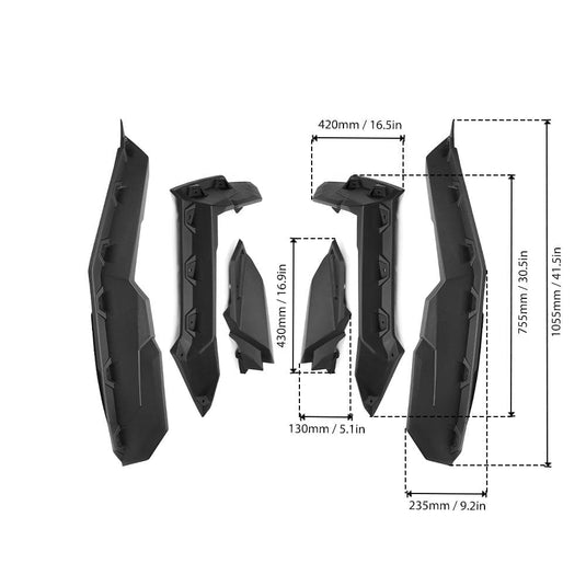 Front Lower Door Inserts & Mud Fender Flares for Can-Am Maverick X3