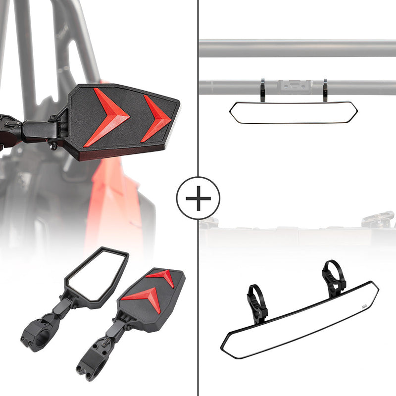 Load image into Gallery viewer, Universal Color Side Rear View Mirrors and Rear View Mirror For 1.75"-2'' UTV Roll Bar

