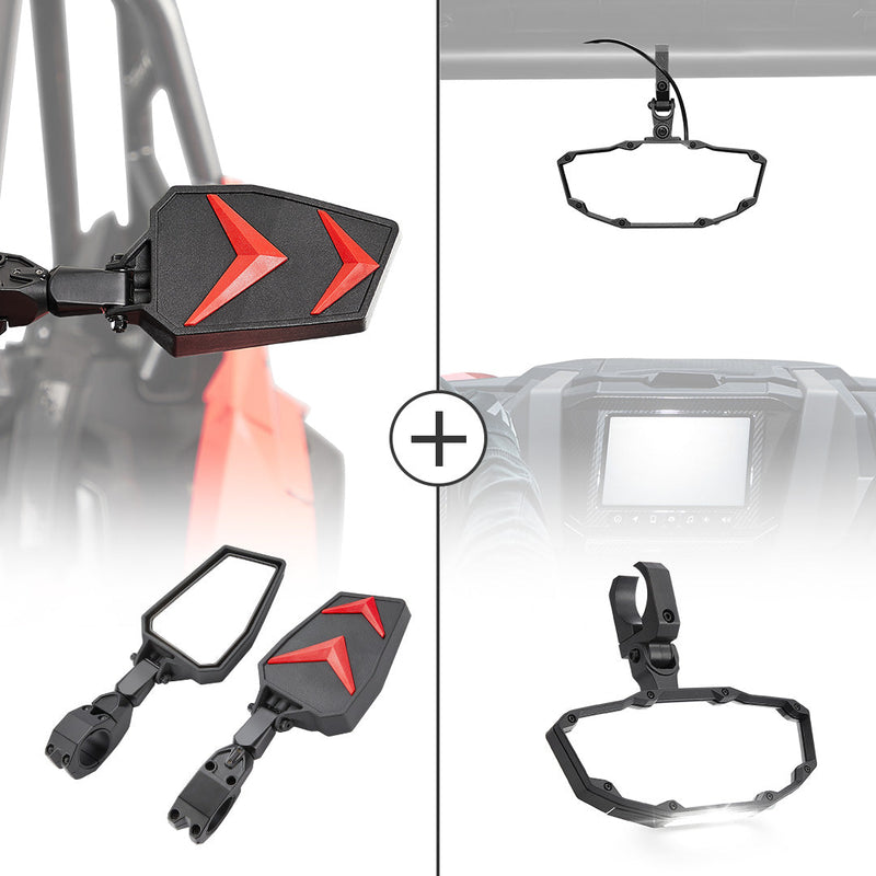 Load image into Gallery viewer, Universal Side Rear View Mirrors and Center Mirror Fit 1.75“ - 2" Round Roll bars
