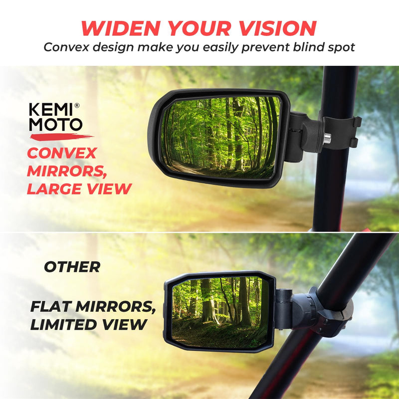 Load image into Gallery viewer, UTV 1.65"-2" Rear View Mirror &amp; 1.75" Round Tube Convex Side Mirror
