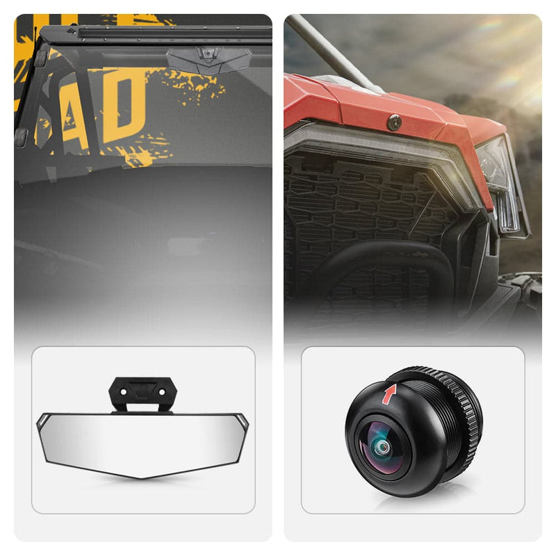 Load image into Gallery viewer, Center Rear View Mirror &amp; Front Camera Kit For Polaris RZR PRO / Turbo
