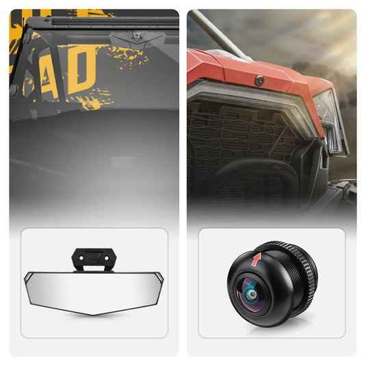 Center Rear View Mirror & Front Camera Kit For Polaris RZR PRO / Turbo