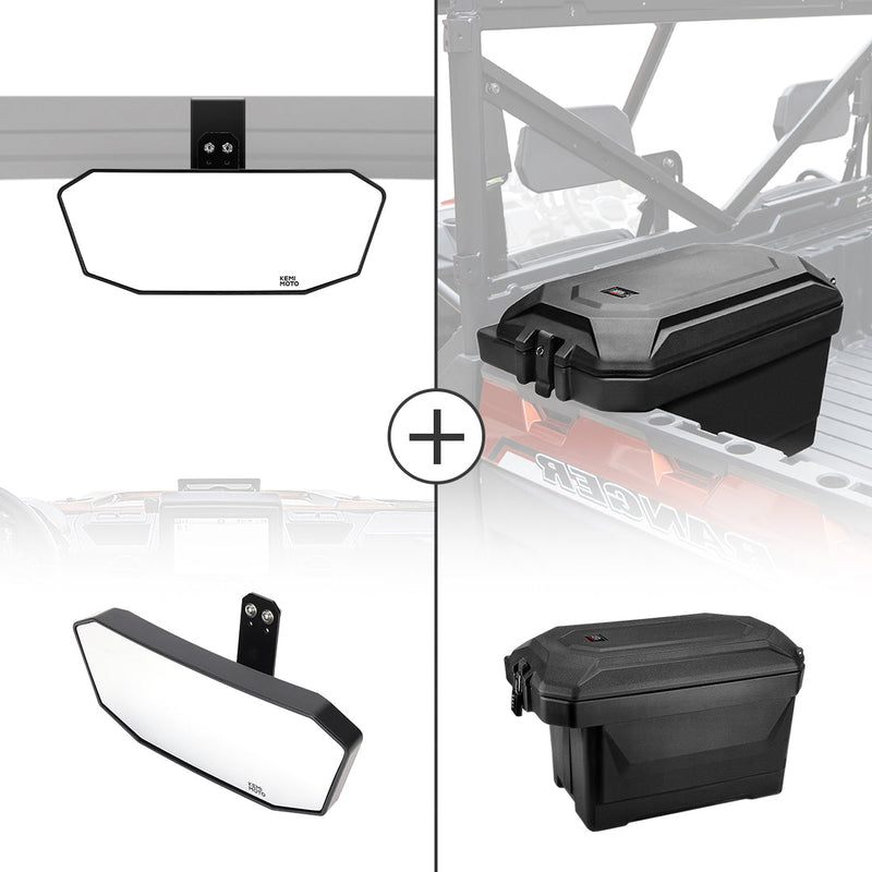 Load image into Gallery viewer, Rear View Mirror &amp; 45L Waterproof Tool Box for Polaris Ranger
