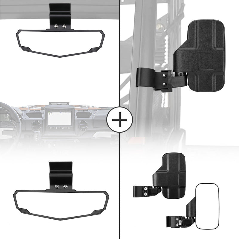 Load image into Gallery viewer, Adjustable Side Mirrors &amp; Rear View Mirror For Polaris Ranger/ Defender
