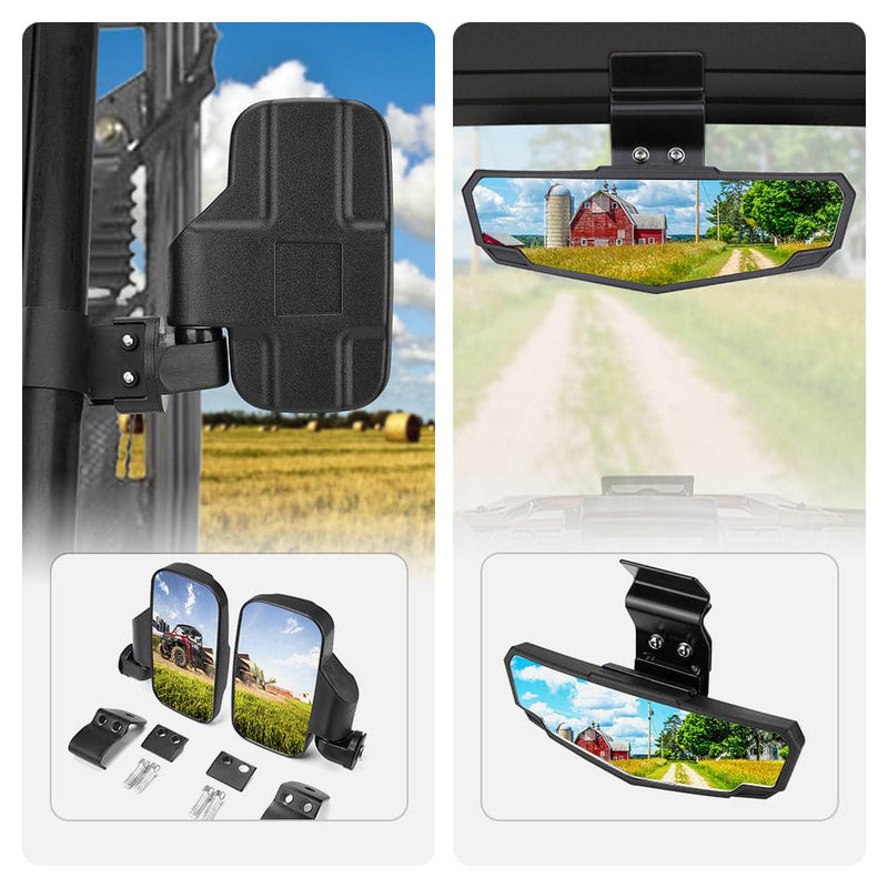 Load image into Gallery viewer, Adjustable Side Mirrors &amp; Rear View Mirror For Polaris Ranger/ Defender
