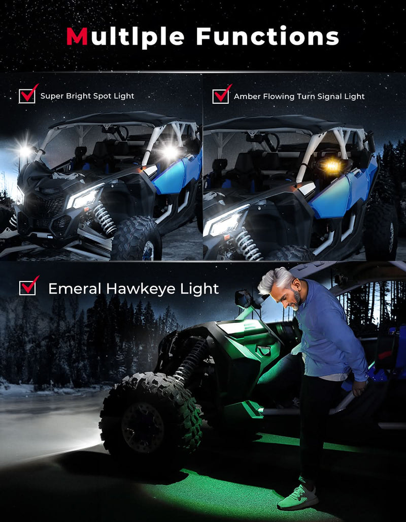 Load image into Gallery viewer, UTV LED Lighted Side Mirrors with Flowing Turn Signal for Polaris RZR/ 1.6"-2" Roll Bar
